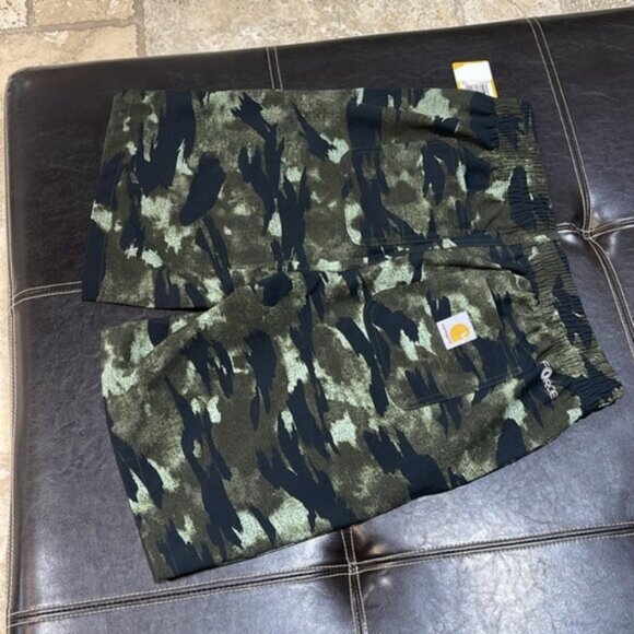 Carhartt Boys' Elastic Waistband Rugged Flex Camo Work Shorts - Picture 7 of 8